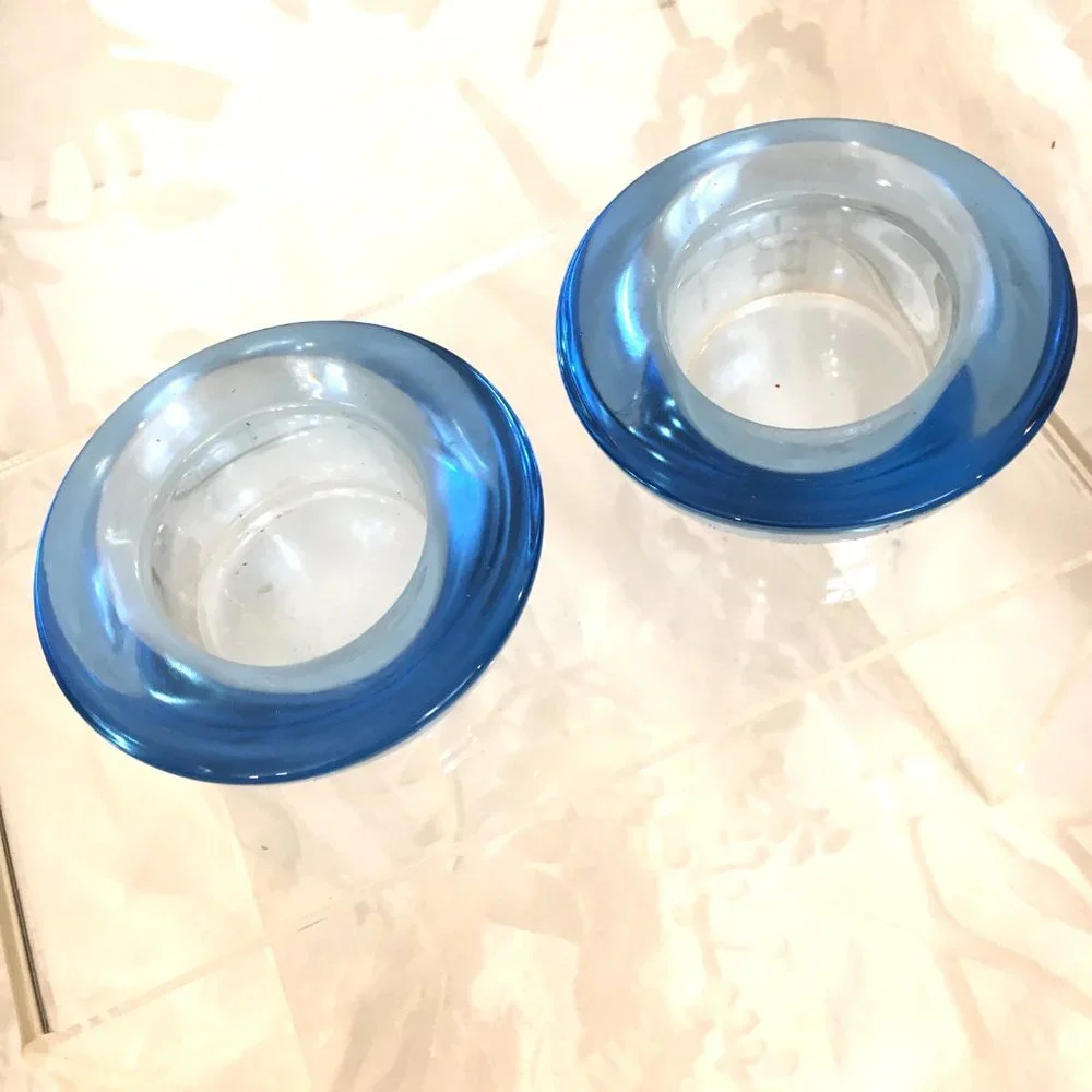 IKEA Blue Glass Votives Set of two